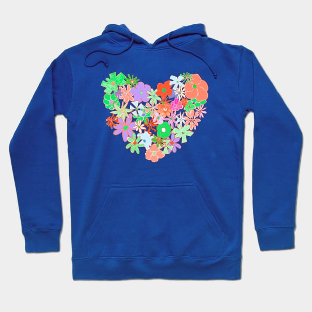 Flower power heart design Hoodie by Peaceful Pigments